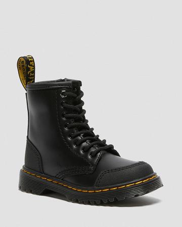 Dětské Boty Casual Dr Martens Toddler 1460 Overlay Læder Černé | CZ 157SGL